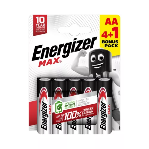 Energizer Max alkáli ceruza elem AA B4+1 - 5db/bliszter