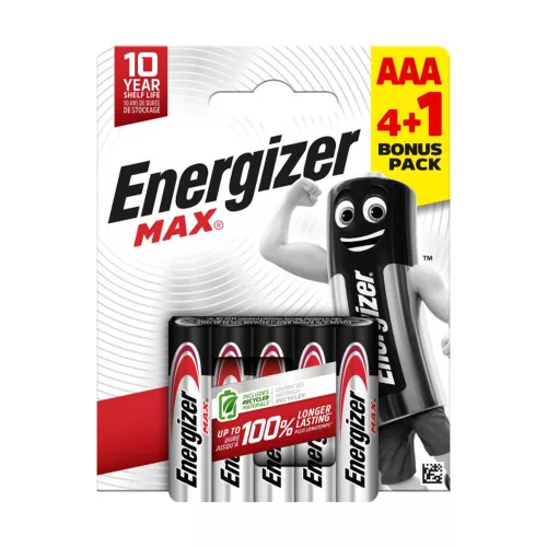 Energizer Max alkáli mikro elem AAA B4+1 - 5db/bliszter