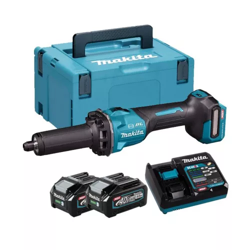 Makita akkus egyenescsiszoló csúszó kapcsolós 2x4,0 Ah, 40Vmax XGT Li-Ion BL, GD001GU201