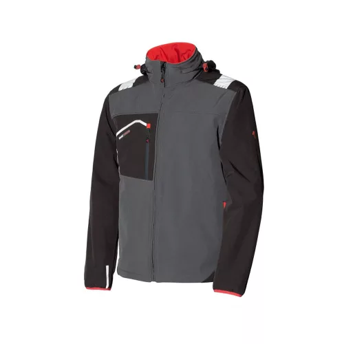 ISSALINE Posh softshell lélegző kabát vízálló cipzárral antracit/fekete 4XL