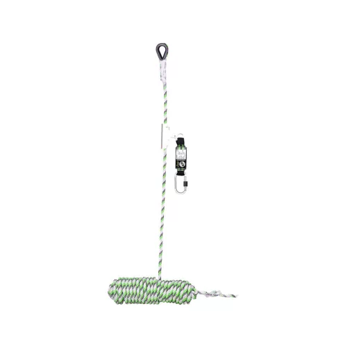 Kratos NIRO - 10m hosszú, 12mm átmérőjű, vezetővel ellátott kötél, energiaelnyelővel fekete/zöld
