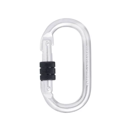 Kratos csavarosan zárható acél karabiner, 18mm nyitótávolsággal fém