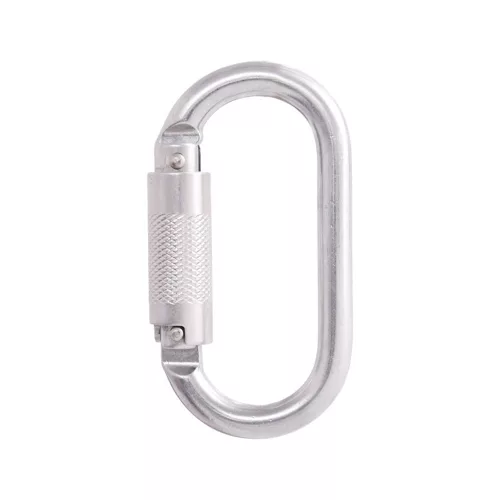 Kratos acél karabiner, negyedfordulatos zárral, 16mm nyitótávolsággal fém