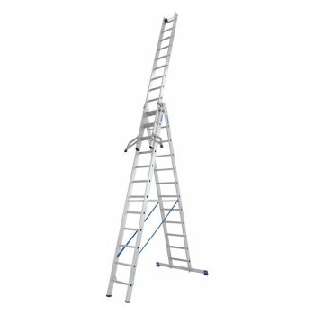   Krause Stabilo létrafokos sokcélú létra, háromtagú, fali vezetőgörgőkkel 3x12 fokos