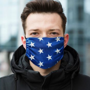   2 rétegű pamut szájmaszk, többször hordható, csillag mintás