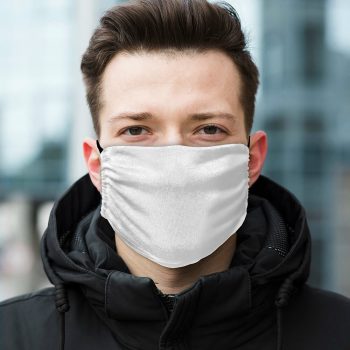   2 rétegű pamut szájmaszk, többször hordható, fehér színű