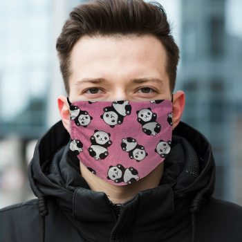   2 rétegű pamut szájmaszk, többször hordható, panda mintás