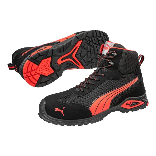 Puma Madrid S1PL FO SR munkavédelmi bakancs Fekete/Piros - 40