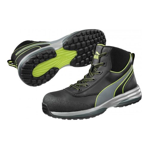 Puma Rapid Green Mid S3 ESD HRO SRC munkavédelmi bakancs Fekete/Zöld - 40
