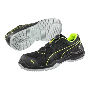   Puma Fuse TC Green Disc Low S1P ESD SRC munkavédelmi cipő Fekete/Zöld - 40