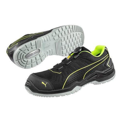 Puma Fuse TC Green Disc Low S1P ESD SRC munkavédelmi cipő Fekete/Zöld - 43