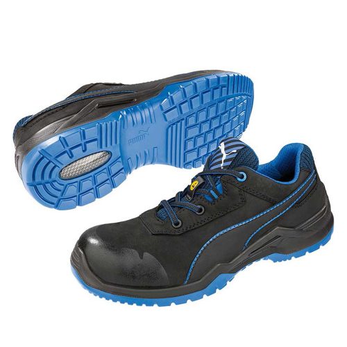 Puma Argon Blue Low S3 ESD SRC Védőcipő Fekete/Kék - 40