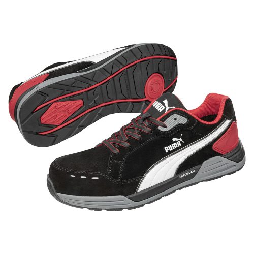 Puma Airtwist Blk Red Low S3 ESD HRO SRC munkavédelmi cipő Fekete/Piros - 40