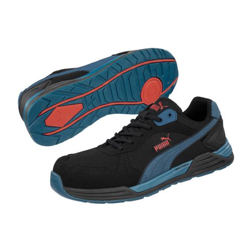 Puma Frontside BLK/Blue Low S1P ESD HRO SRC munkavédelmi cipő Fekete/Kék - 40