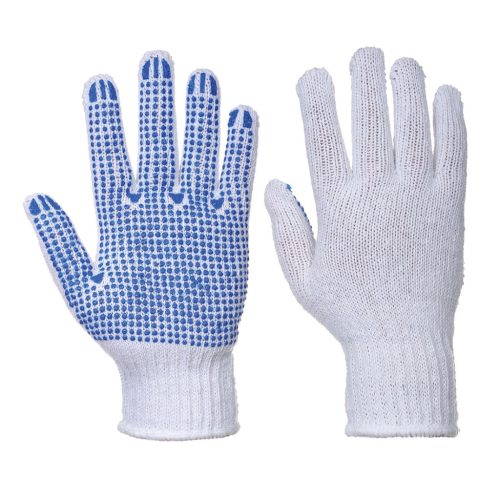 Portwest A111 PVC pontozott kesztyű Fehér/Kék - XL