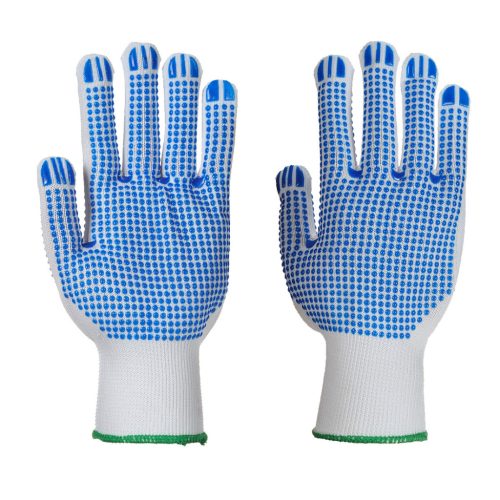 Portwest A113 Polka Dot Plus kesztyű Fehér/Kék - L