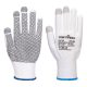 Portwest A118 Grip 13 PVC pöttyös érintőképernyős kesztyű (12 pár) Fehér/Szürke - XS