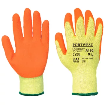 Portwest A150 Classic Grip latex kesztyű Sárga/Narancs - L