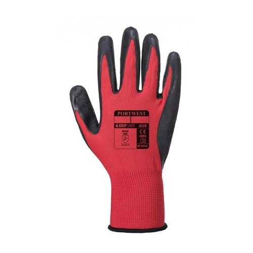 Portwest Flex Grip Latex Glove - piros/fekete 9/L