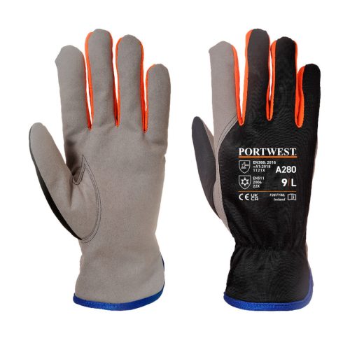 Portwest A280 Wintershield kesztyű Fekete/Narancs - XL