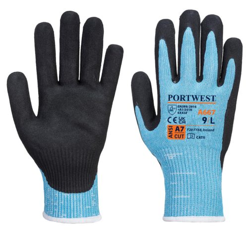 Portwest A667 Claymore AHR Cut kesztyű Kék/Fekete - XL