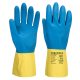 Portwest A801 Duplán Mártott Latex kesztyű Sárga/Kék - XL