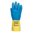 Portwest A801 Duplán Mártott Latex kesztyű Sárga/Kék - XL
