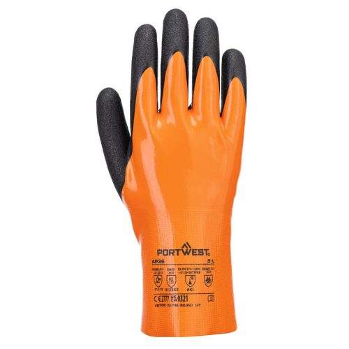 Portwest AP36 Grip 15 nitril kesztyű Narancs/Fekete - M