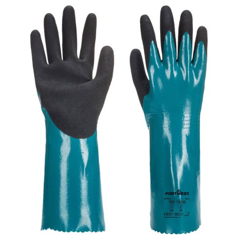 Portwest AP60 Sandy Grip Lite hosszúszárú kesztyű Kék/Fekete - M