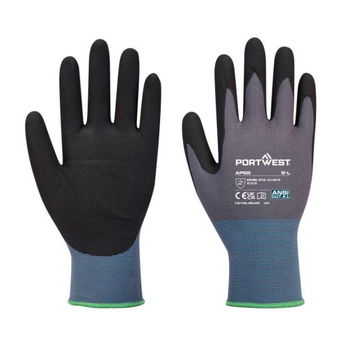 Portwest AP65 NPR Pro nitril hab mártott kesztyű Szürke/Fekete - M