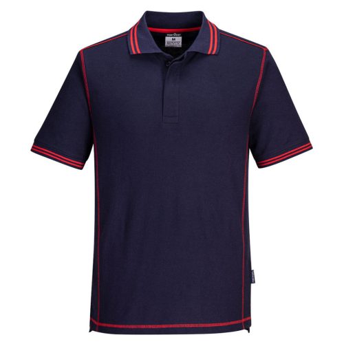 Portwest B218 Essential kéttónusú pólóing Navy/Piros - M