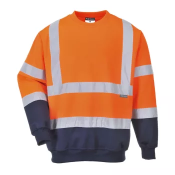Portwest B306 Kéttónusú Hivis pulóver Narancs/Navy - S