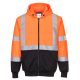 Portwest B315 Hi-Vis kéttónusú kapucnis pulóver Narancs/Fekete - XL