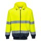 Portwest B317 Kéttónusú zippzáras kapucnis pulóver Sárga/Navy - S