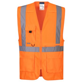   Portwest C357 Hi-Vis Executive mellény tablet zsebbel Narancs - S
