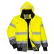 Portwest C465 Hi-Vis 3 az 1-ben kontrasztos bomber dzseki Sárga/Szürke - S