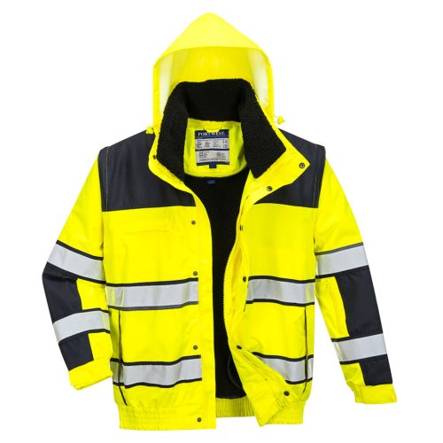 Portwest C466 Hi-Vis Classic Bomber dzseki Sárga/Fekete - 4XL