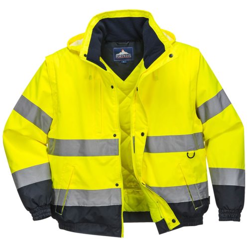 Portwest C468 HiVis 2 az 1-ben kabát Sárga - L