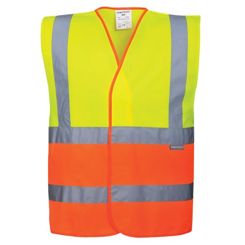 Portwest C481 Kéttónusú láthatósági mellény Sárga/Narancs - L/XL