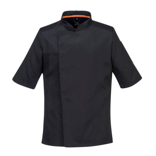 Portwest C746 Stretch Mesh Air Pro rövid ujjú séfkabát Fekete - M