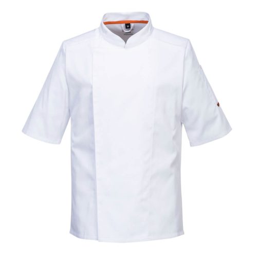 Portwest C746 Stretch Mesh Air Pro rövid ujjú séfkabát Fehér - M