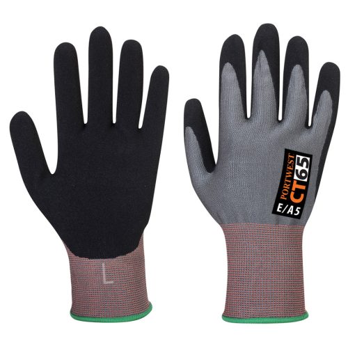 Portwest CT65 CS CUT E15 nitril vágásbiztos kesztyű Szürke/Fekete - M