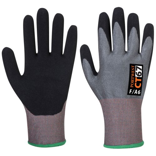 Portwest CT67 CS CUT F13 nitril vágásbiztos kesztyű Szürke/Fekete - M