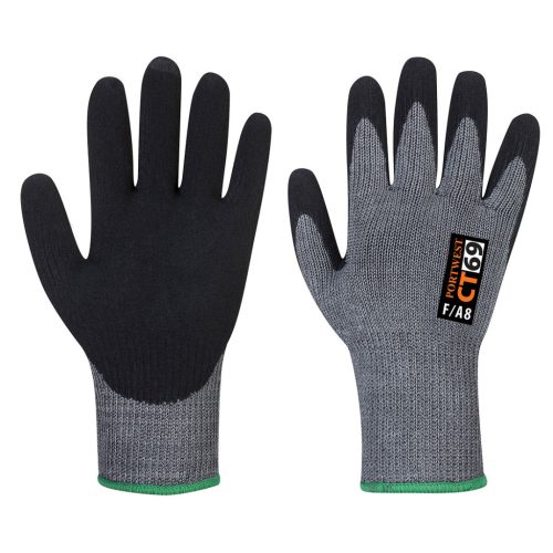 Portwest CT69 CT300 AHR7 Nitril hab Cut vágásbiztos kesztyű Szürke/Fekete - XS