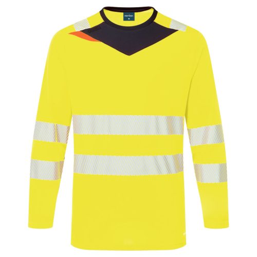 Portwest DX416 DX4 Hi-Vis hosszú ujjú póló L/S Sárga/Fekete - L