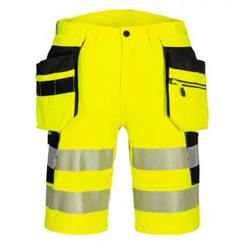   Portwest DX446 DX4 Hi-Vis Holster rövidnadrág Sárga/Fekete - 41