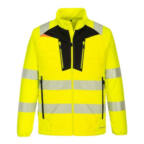 Portwest DX473 DX4 Hi-Vis Hybrid Baffle kabát Sárga/Fekete - 3XL