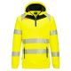 Portwest DX482 DX4 Hi-Vis 1/4 zippzáras kapucnis pulóver Sárga/Fekete - S