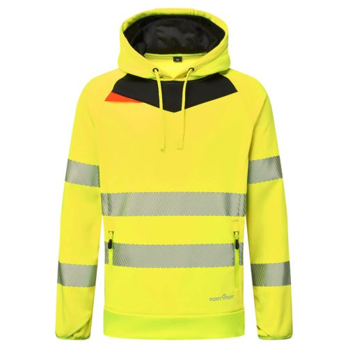 Portwest DX483 DX4 Hi-Vis kapucnis pulóver Sárga/Fekete - S