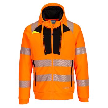   Portwest DX484 DX4 Hi-Vis kapucnis pulóver Narancs/Fekete - S
